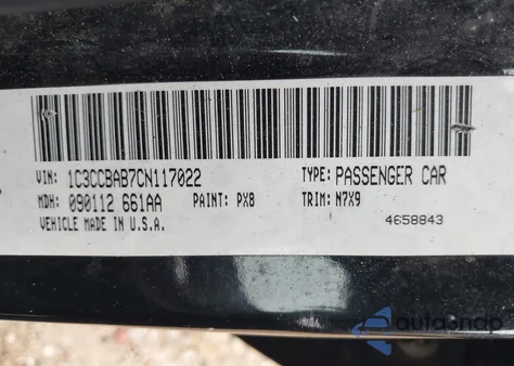 2012 Chrysler 200 Lx from USA, damaged, VIN 1C3CCBAB7CN117022